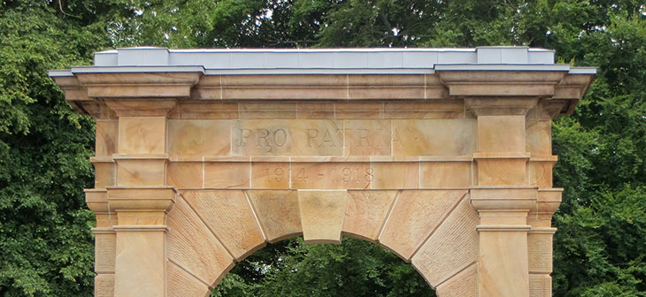 Memorial Arch back on view header