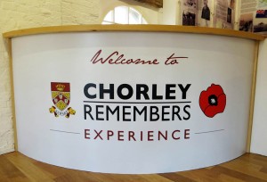 The reception desk at the new Chorley Remembers Experience