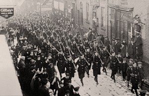 The Chorley Pals march to the station, 23rd February 1915