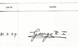 ROF George VI signature 1939