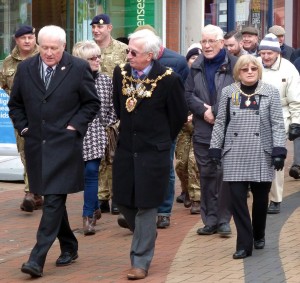 The precession walking up Chapel Street
