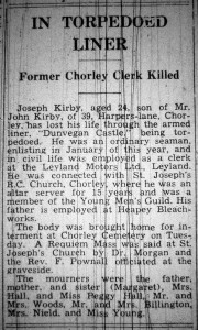 One of many newspaper articles found by members of the LFHS Chorley branch