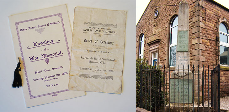 WW1 Memorial unveiling programmes donated