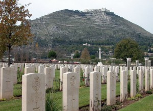 Cassino War Cemetery with Monte Cassino in the background