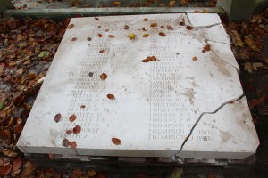 One of the cracked panels