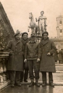 Gunner Charles Williams (centre with cap) on Capitoline Hill in Rome, 1944