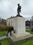 Chorley Pals Memorial trustee Lindsay Hoyle lays a wreath at the memorial on Remembrance Sunday